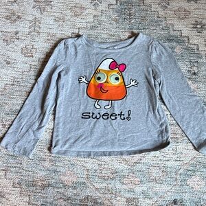 Jumping Beans Gray Long Sleeve Tee with Candy Corn Design